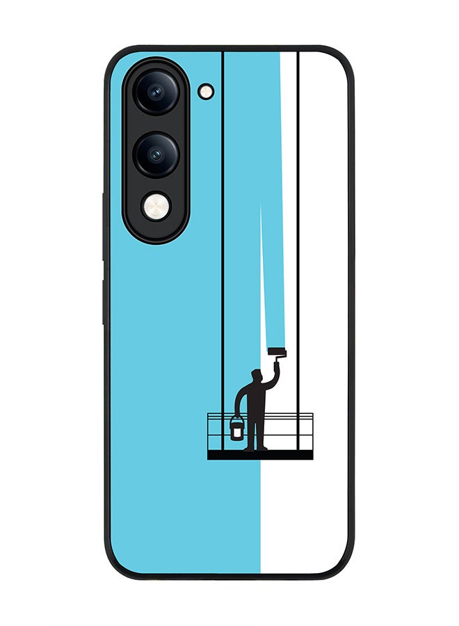 For vivo Y29s 5G / Y19s 5G Case,Slim fit Camera Protection, Shockproof Thin Phone cover  - Paint Hanger (Blue)